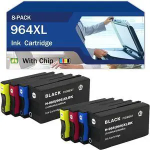 964XL Ink Cartridge Black High-Yield Compatible for HP OFFICEJET PRO 9025 9010 9020 9015 9019 Printers 2 Sets