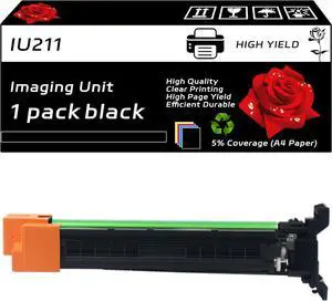 IU211 Imaging Unit Compatible for Konica Minolta bizhub C203 C253 Printers, with Chip, High Yield 200000 Pages, Clear Printing (1 Pack Black)