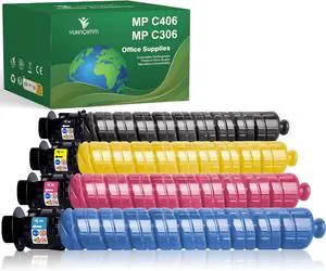 MP C406 MP C306 Toner Cartridge (4 Pack,BK/C/Y/M) Replacement for Ricoh 842091 842092 842093 842094 for Ricoh MP C406 MP C306 MP C307 MP C407 Printer (1 Black,1 Cyan,1 Yellow,1 Magenta)