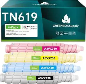 TN619 Toner Cartridge High Yield Comapatible for AccurioPress C2060 C2070 C2070P C3070 C3080 C3080P C4070 C4080 bizhub Press C1060 C1070 C1070P Printer,4-Pack Replacement for Konica Minolta TN-619