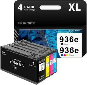 936e Ink Cartridges 936xl Black and Color Combo Pack Compatible Replacement for HP 936 Ink Cartridges for OfficeJet Pro 9110, 9130, 9120, 9730, 9720 Series (High Yield, Black Cyan Yellow Magenta)