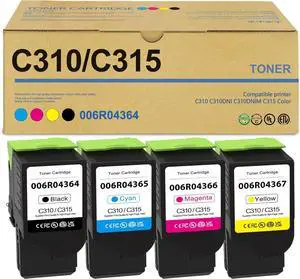 C310/C315 High Capacity Toner Cartridge Set C310/C315 Ink (4 Pack,BK/C/M/Y) 006R04364 006R04365 006R04366 006R04367 Toner Replacement for Xerox C310 C315 C310DNI C315DNI Printer (1)