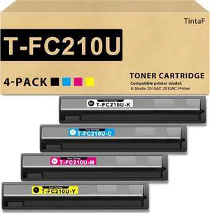 T-FC210U Toner Cartridges Replacement for Toshiba T-FC210U-K T-FC210U-C T-FC210U-M T-FC210U-Y Toner Cartridge for Toshiba E-Studio 2010AC 2510AC Printer (4-Pack, Black/Cyan/Magenta/Yellow)