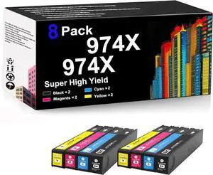 974X Black and 974X Color for HP Ink Cartridge Compatible Replacement for 974X for HP OfficeJet Pro 352dw MFP 377dw Pro 452dw MFP 477dw 577dw 552dw P55250dw MFP Ink Cartridges,Combo Pack*2