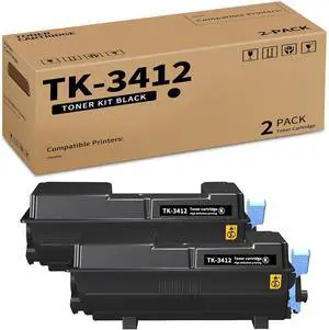 TK-3412 High Yield Black 2 Pack Toner Cartridge Replacement for Kyocera TK3412 TK 3412 1T0C0X0US0 Compatible with PA5000x Printer