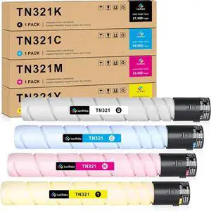 LeciRoba TN321 Compatible Toner Cartridge Replacement for Konica TN321 TN-321 TN321K TN321C TN321M TN321Y Toner for Konica Minolta bizhub C224 C224e C284 C284e C364 C364e C7822 C7828 (4-Pack)