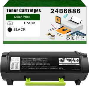 Compatible for Lexmark 24B6886 Toner Cartridges M1246 XM1246 Printers, High Yield 31000 Pages Bright Clear Colors (1 Pack Black)