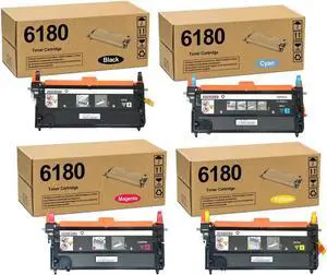 113R00726 113R00723 113R00724 113R00725 Toner Cartridge for 6180 High Yield Toner Cartridge Use for Phaser 6180 6180MFP 6180N 6180DN Printers (4-Pack)