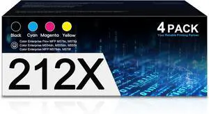 212X High-Yield Toner Cartridges 4 Pack Replacement for HP 212X W2120X 212A W2120A Toner Works with Color Enterprise M555 M554 MFP M578 M554dn M555dn M555x Printer Ink (Black Cyan Magenta Yellow)