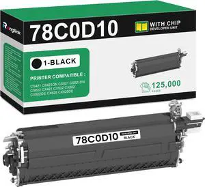 78C0D10 Black Developer Unit Remanufactured for Lexmark CS421 CS421dn CS521 CS521dn CS622 CS622de CX421 CX522 CX522ade CX622 CX622ade CX622de CX625 CX625ade CX625de Printer (1-Pack, 125,000 Pages)