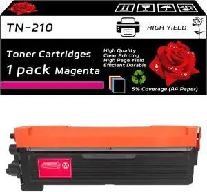 TN-210 Toner Cartridges Compatible for Brother DCP-9010CN HL 3040CN 3070CW 3045CN 3075CW 8070 8370 MFC 9320CW Printers, with Chip, High Yield 3500 Pages, Clear Printing (Magenta)