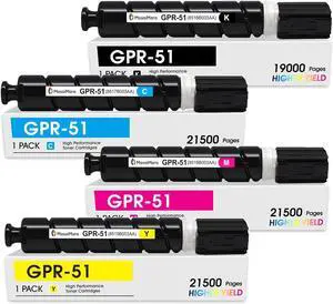 MasaiMara GPR51 GPR-51 High Capacity Compatible Toner Cartridge for Canon C350 C350iF C350P C355iF C250 C250iF C255iF Printer (Black, Cyan, Yellow, Magenta, 4-Pack)