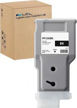 LCL Compatible PFI-320 PFI-320BK Black High Yield 300-ml Ink Cartridge (2890C001AA) Replacement for Canon PFI-320BK ImagePROGRAF GP-200 GP-300 TM-200 TM-205 TM-300 TM-305 TM-250 TM-255 TM-350 (1-Pack)
