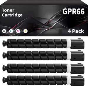 GPR66 Toner Cartridge Compatible with GPR-66 5753C003AA 5754C003AA 5755C003AA High Capacity Ink Cartridges Replacement for Canon ImageRunner Advance DX C3926i DX C3930i DX C3935i Printer 4P(BK/C/M/Y)