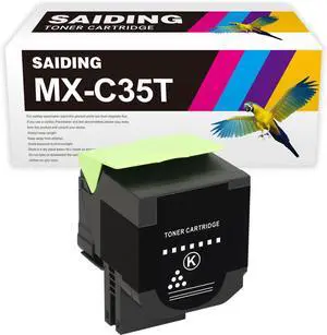 SAIDING MX-C35TB MX-C35T Black Toner Cartridge Compatible for Sharp MX-C357F MX-C407P Printer(1-Pack)