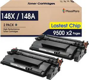 MasaiMara 148X 148A High Capacity with Chip Compatible Toner Cartridges Replacement for HP W1480X W1480A MFP 4101fdw MFP 4101fdn MFP 4101dw 4001dw 4001dn 4001n Printer (Black, 2-Pack)