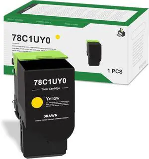 78C1UY0 Yellow Toner Cartridge (1-Pack) - Drwn Compatible 78C1UY0 High Yield Toner Cartridge Replacement for Lexmark CX625ade CS521dn CS622de CX622ade CX625adhe Printer