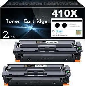 410X Toner Cartridges 2 Black Combo Compatible Replacement for HP 410X 410A Toner Works with Color Pro MFP M477fdw M477fdn M477fnw Pro M452dn M452nw M452dw Series Printer (Black,2 Pack)