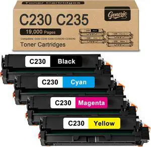 C230 C235 Toner Cartridge Compatible for 006R04391 006R04392 006R04393 006R04394 High Yield Toner for C235 C230 C235DNI C230DNI Color Printers (4 Pack- Black Cyan Magenta Yellow)