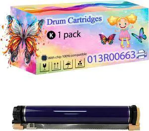 013R00663 013R00664 Drum Cartridges High Yield, Compatible with Xerox PrimeLink C9070 Printers, Crisp Text, Smooth Printing (with Chip) (1 Pack Black)