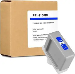 BUEGOO PFI-1100 0859C001AA 160ML Ink Tank Remanufactured for Canon PFI1100 PFI-1100 Ink Cartridge Compatible for Pro 2000 4000 4000s 6000 6000s Printers | 1 Blue