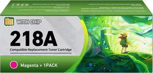 Replacement 218A Magenta Toner Cartridges with Chip for HP 218A W2183A Ink Cartridge , for HP 218X Works for HP Color Laserjet Pro MFP 3301fdw 3201dw 3301sdw 3301cdw Printer