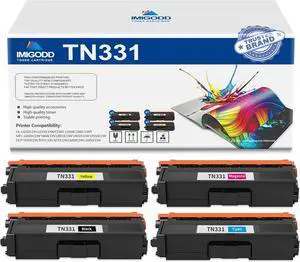 4-Pack TN331 BK/C/M/Y Toner Cartridge Replacement for Brother with HL-L8250CDN L8350CDW/CDWT L9200CDW/CDWT MFC-L8600CDW 9460CDN L8850CDW L8650CDW L9550CDW DCP-9050CDN 9055CDN 9270CDN L8400CDN Printer