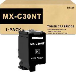 MX-C30NT Toner Cartridge Black Replacement for Sharp MX-C30NT MX-C30NT-B Toner for Sharp MX-C250 C300P C300W C301W C303W Printer (6,000 Pages High Yield, 1 Black)
