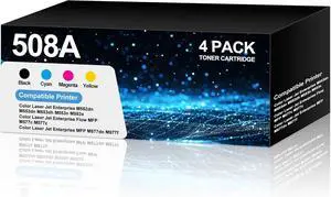 508A Toner Cartridges Compatible with HP 508A HP508A CF360A Laser Jet M553 M552 M577 Series Toner Cartridges for Color Laserjet Enterprise M553 M553dn M553n M553X 4 Pack (Black Cyan Yellow Magenta)