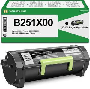B251X00 Toner Cartridges with chip High Yield Compatible for Lexmark B251X00 B2546 B2650 MB2546 MB2650 B2546dn B2546dw B2650dn B2650dw MB2546ade MB2546adwe MB2650ade MB2650adwe Laser Printer