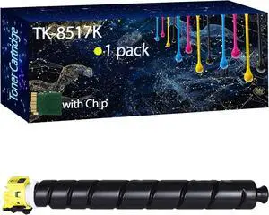 TK-8517K TK-8517C TK-8517M TK-8519Y Replacement Toner Cartridge Compatible for Kyocera CS5053ci CS6052ci CS6053ci CS5052ci Printers, Bright Colors and Clear Printing (1 Pack Yellow)