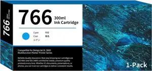 766 Cyan Ink Cartridge 300-ml P2V89A 766 C Ink Replacement for HP 766 Ink Cartridge for DesignJet XL 3600 Series Printer Ink 1-Pack