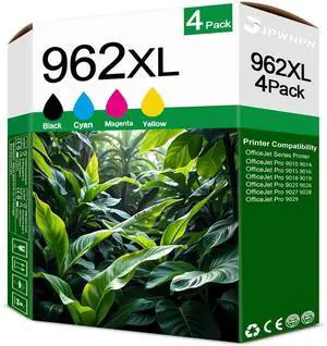 962XL 962 XL Ink Cartridges Combo Pack High Yield Replacement for HP 962XL 962 Ink Cartridges Work for OfficeJet Pro 9010 9010e 9015 9015e 9020 9020e Printers (4-Pack, Black, Cyan, Yellow, Magenta)
