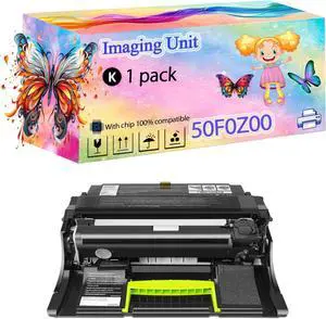50F0Z00 Imaging Unit High Yield, Compatible with Lexmark MS310d MS317dn MS310dn MS312dn MS315dn MS410d MS410dn MS415dn MS417dn Printers, Crisp Text, Smooth Printing (with Chip) (1 Pack Black)