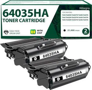 64035HA Toner Cartridge Black Replacement for Lexmark 64035HA Toner Work With T640 T640dn T640dtn T640n T640tn T642 T642dn T642dtn T642n T642tn T644 T644dn T644dtn T644n T644tn Printer Toner, 2-Pack