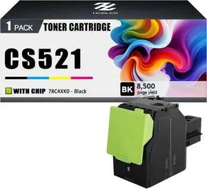 CS521 Toner Cartridge Compatible for Lexmark 78C4XK0 Black Toner Cartridges Work for Lexmark CS421dn CS521dn CS622de CX421adn CX522ade CX622de CX625ade Printers