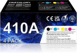 410A Toner Cartridge Replacement for HP 410A 410X Toner Cartridge Work for Pro M452dn M452dw M452nw MFP M377dw M477fnw M477fdn M477fdw Printer 4-Pack (Black/Cyan/Yellow/Magenta) | CF410AQ