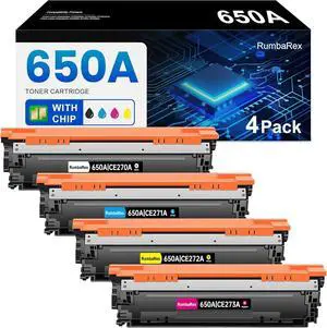 650A Toner Cartridge CE270A CE271A CE272A CE273A Toner Replacement for HP 650A Toner Cartridge for Enterprise CP5525 CP5525dn CP5525n CP5525xh M750dn M750n M750xh Printer Ink 4-Pack