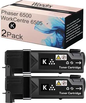 WorkCentre 6505 Toner Cartridge for Xerox 106R01597 106R01594 106R01595, High Yield 3000 Pages, Reliable Performance Compatible for Xerox Phaser 6500 6500n WorkCentre 6505 6505dn (Black 2Pack)