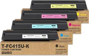 T-FC415U Toner Cartridge Replacement for Toshiba TFC415U T-FC415U-K T-FC415U-C T-FC415U-M T-FC415U-Y Use for Toshiba E-Studio 2515AC 3015AC 3515AC 4515AC 5015AC Printer(BCMY,4Pack)