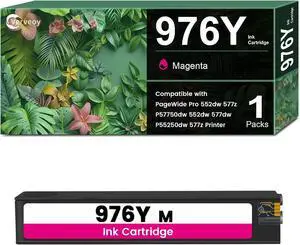 976Y L0R06A Remanufactured Magenta PageWide Cartridge Replacement for HP 976Y L0R06A Ink Cartridge for Pagewide Pro 552dw 552dn 577dw 577z Managed P55250dw P57750dw (1-Pack, Magenta)