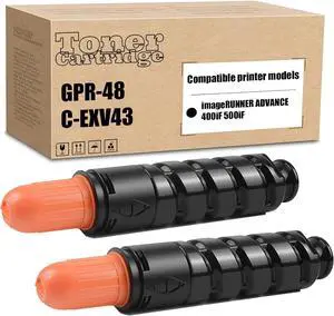 2Pack GPR48 Compatible Toner Cartridges Replacement for Canon GPR-48 C-EXV43 ,to Use with ImageRUNNER Advance 400iF 500iF Printer