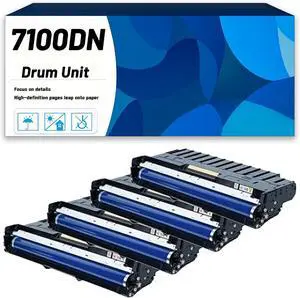 108R01151 108R01148 High Capacity Drum Unit Compatible for Xerox Phaser 7100N 7100DN Printers, Drum Cartridge/Imaging Unit 4 Pack KCMY