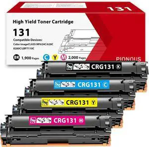 4-Pack CRG131 CRG-131H High Yield Toner Cartridge Set (1 Black, 1 Cyan, 1 Magenta, 1 Yellow) - Replacement for Canon 131/131H Toner, Works with imageCLASS MF8280Cw MF624Cw MF628Cw LBP7110Cw MF8230Cn