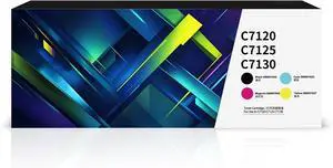 C7120 C7125 C7130 High Capacity Remanufactured 006R01824 006R01825 006R01826 006R01827 Toner Cartridge Replacement for Xerox VersaLink C7120 C7125 C7130 Printer (4 Pack 1BK/1C/1M/1Y)