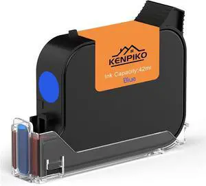42ml Quick Dry Solvent Ink Cartridge for Handheld Inkjet Printer KP007, 0.5inch/12.7mm Fast Dry Ink Cartridge Replacement-Blue