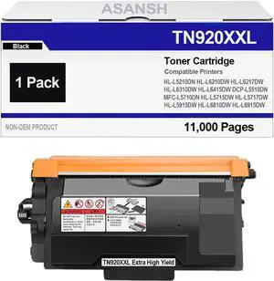 TN-920 TN920 Super High Yield Toner Cartridge Use for HL-L5210DN L6210DW L6217DW L6310DW L6415DW EX415DW DCP-L5510DN MFC-L5710DN L5715DW L5717DW L5915DW Printers (1-Pack)