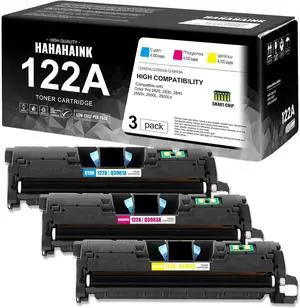 3 Pack 122A|Q3961A Q3963A Q3962A C/M/Y High Yield 4,100 Pages Toner Cartridge (with Chip) Replacement Compatible for HP Pro 2820 2830 2840 2550n 2550L 2550Ln Printer