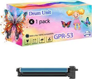 GPR-53 Drum Unit High Yield, Compatible with Canon imageRUNNER Advance C3325i C3330i C3525i C3530i DX C3720i DX C3725i DX C3730i Printers, Crisp Text, Smooth Printing (with Chip) (1 Pack Black)