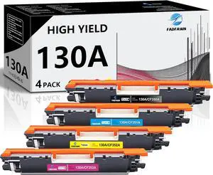 130A Toner Cartridges 4 Pack (Black, Cyan, Magenta, Yellow) - CF350A CF351A CF352A CF353A High-Yield Toner Cartridge Replacement for HP Color Laser Pro MFP M176n M177fw Printer